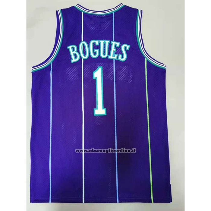 Maglia Charlotte Hornets Muggsy Bogues #1 Mitchell & Ness 1994-95 Viola